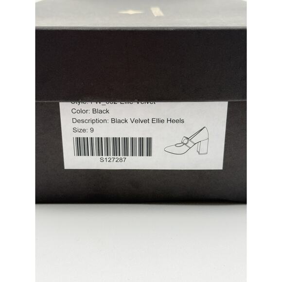 Tuckernuck Black Velvet Ellie Mary Jane Block Heels Size 9 - Picture 10 of 10